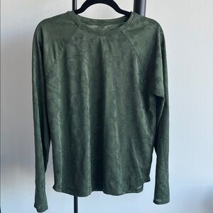 ASOS Green Camouflage Long Sleeve Workout Running Long Sleeve Top